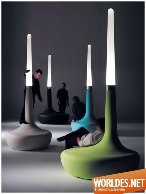 декоративный дизайн, декоративный дизайн ламп, дизайн современных ламп, лампы, современные лампы, оригинальные лампы, скамейка с лампой, необычные лампы, лампы на скамейках